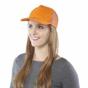 Cotton twill and plastic cap Penelope, orange (Hats)