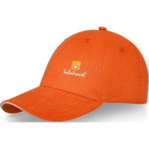 Darton 6 panel sandwich cap, Orange (Hats)