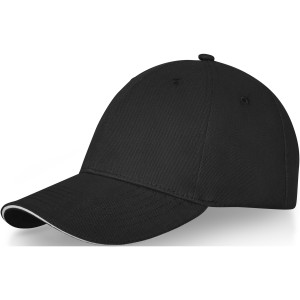 Darton 6 panel sandwich cap, Solid black (Hats)