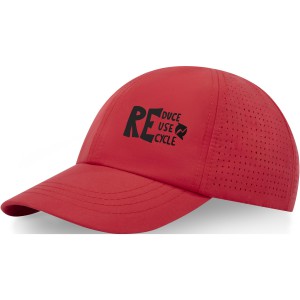 Mica 6 panel GRS recycled cool fit cap, Red (Hats)