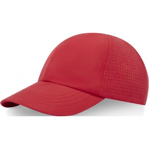 Mica 6 panel GRS recycled cool fit cap, Red (Hats)