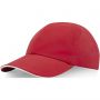 Morion 6 panel GRS recycled cool fit sandwich cap, Red
