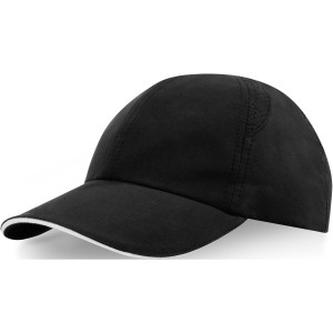Morion 6 panel GRS recycled cool fit sandwich cap, Solid bla (Hats)