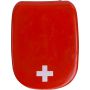First aid kit in plastic case, red