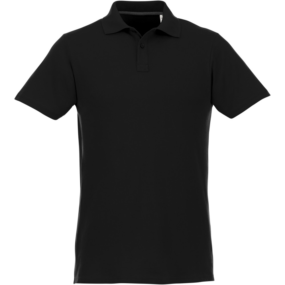 Printed Helios mens polo, Black, L (Polo shirt, 90-100% cotton)