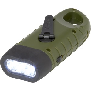 Helios recycled plastic solar dynamo flashlight with carabin (Lamps)