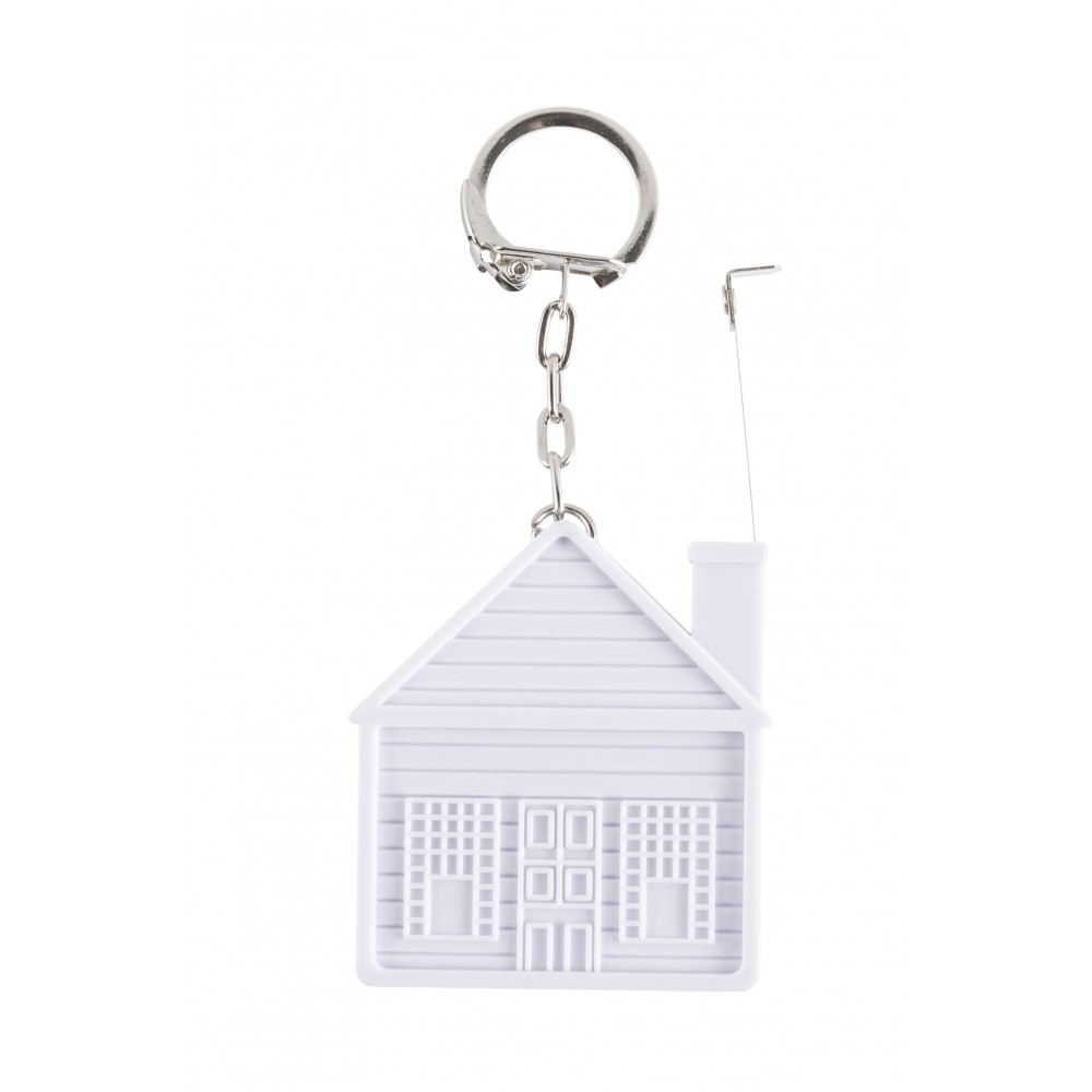 House shaped tape measure, 2m, white (Keychains) Reklámajándék.hu Ltd.