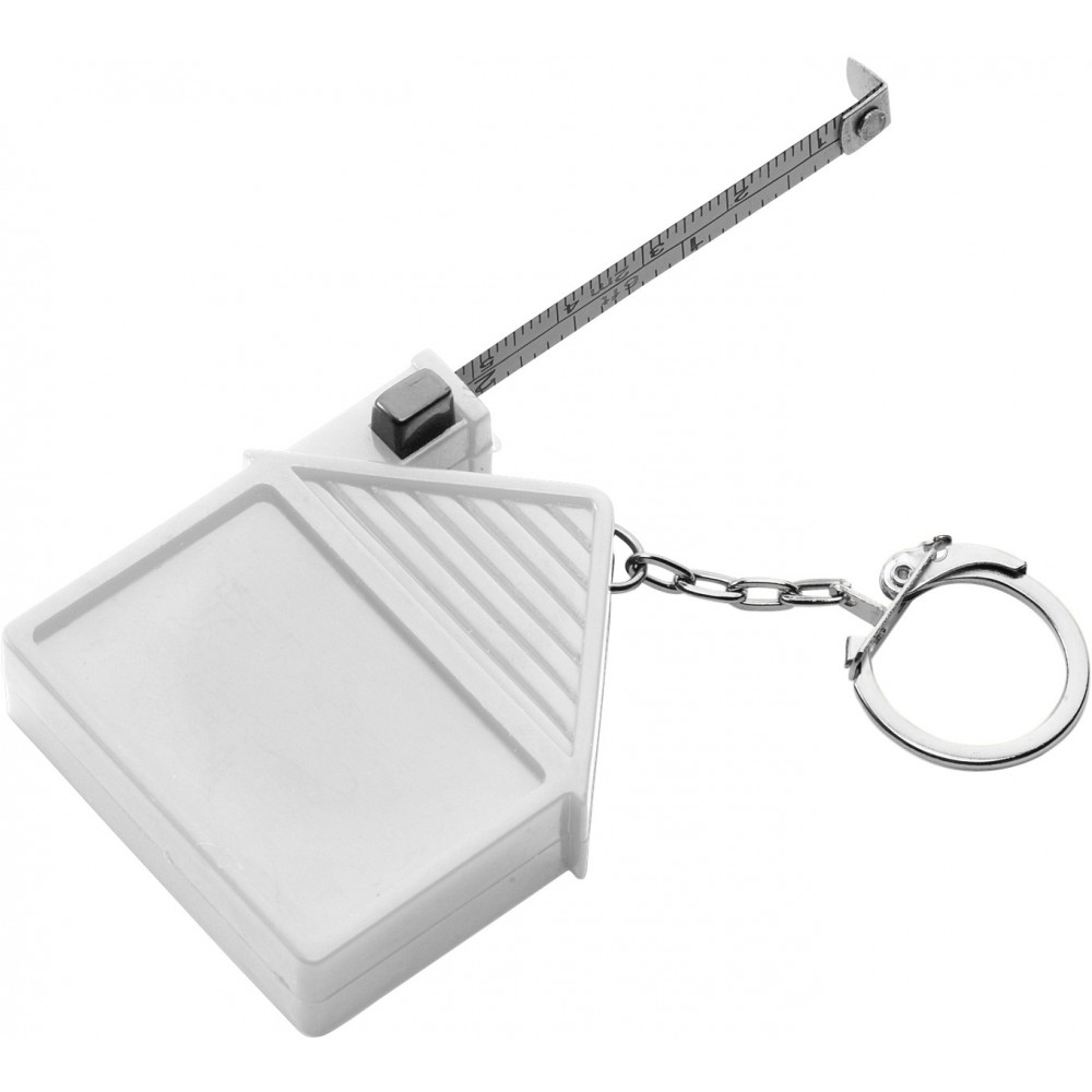 House shaped tape measure, 2m, white (Keychains) Reklámajándék.hu Ltd.