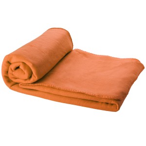 Huggy fleece blanket with drawstring carry pouch, Orange (Blanket)