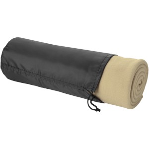 Huggy fleece blanket with drawstring carry pouch, Beige