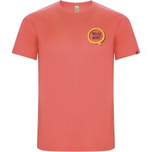 Imola short sleeve men's sports t-shirt, Fluor Coral (T-shirt, mixed fiber, synthetic)