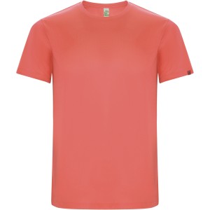 Imola short sleeve men's sports t-shirt, Fluor Coral (T-shirt, mixed fiber, synthetic)