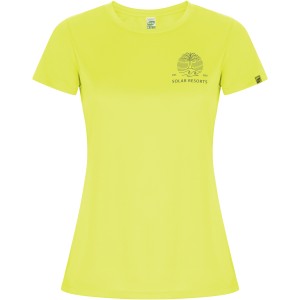 Imola short sleeve women's sports t-shirt, Fluor Yellow (T-shirt, mixed fiber, synthetic)