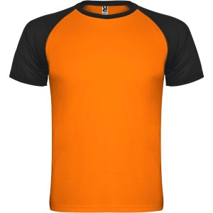 Indianapolis short sleeve unisex sports t-shirt, Fluor Orange, Black