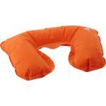 Inflatable velour travel cushion, orange (9651-07)