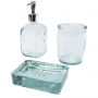 Jabony 3-piece recycled glass bathroom set, Transparent clea