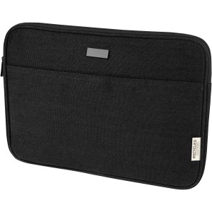 Joey 14" GRS recycled canvas laptop sleeve 2L, Solid black