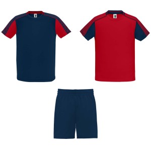 Juve unisex sports set, Red, Navy Blue (T-shirt, mixed fiber, synthetic)