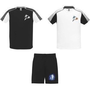 Juve unisex sports set, White, Solid black (T-shirt, mixed fiber, synthetic)