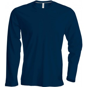 MEN'S LONG-SLEEVED CREW NECK T-SHIRT, Navy
