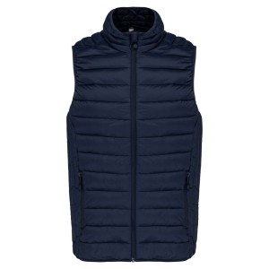 MEN?S LIGHTWEIGHT SLEEVELESS FAKE DOWN JACKET, Navy