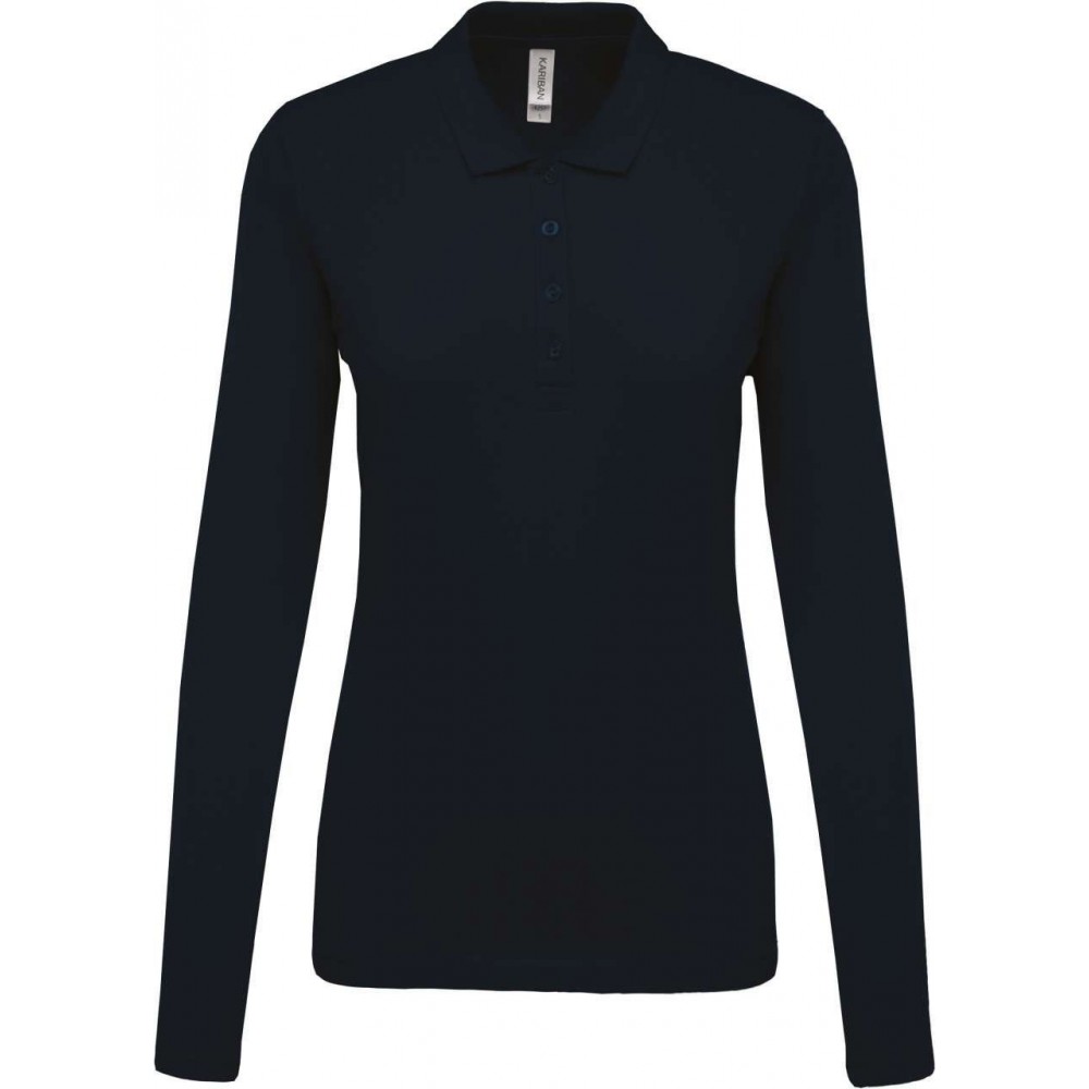 fitted long sleeve polo