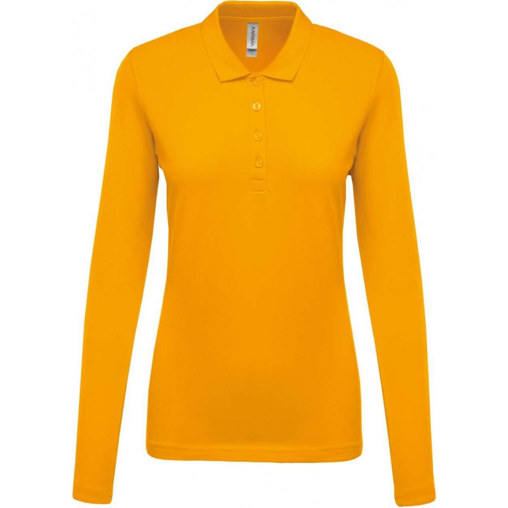 long sleeve yellow polo shirt