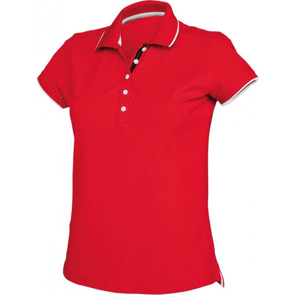 red and white polo t shirt