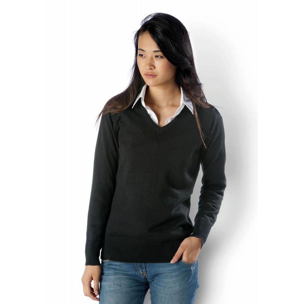 black v neck jumpers womens