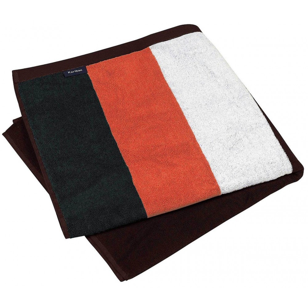 orange and white striped towels