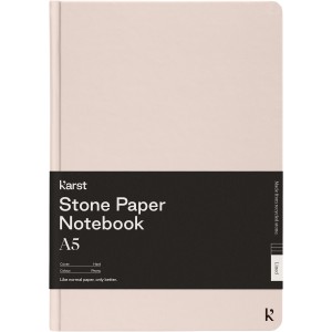 Karst(r) A5 stone paper hardcover notebook - lined, Light pink (Sticky notes)