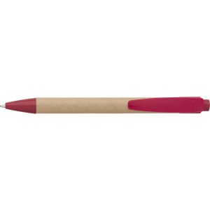 Cardboard and wheat straw ballpen Spencer, red