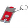 Allegro LED keychain light with coin holder, Red,Silver