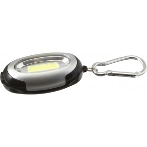 Plastic light with 6 powerful COB LED lights, silver (Keychains)