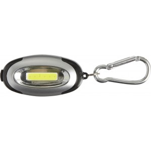Plastic light with 6 powerful COB LED lights, silver (Keychains)