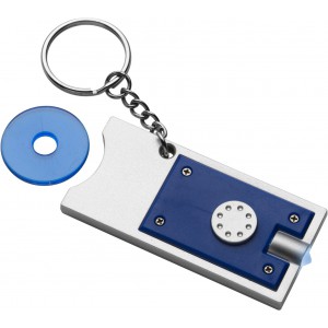 PS key holder with coin Madeleine, blue (Keychains)
