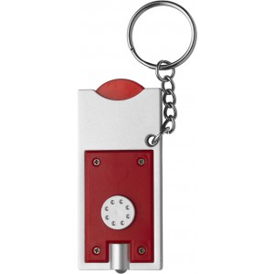PS key holder with coin Madeleine, red (Keychains)