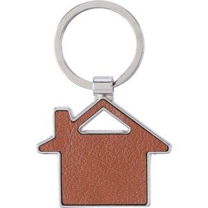 Recycled leather keychain Jim, brown