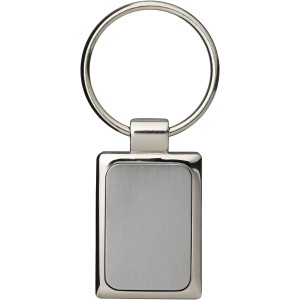 Sergio rectangular metal keychain, Silver (Keychains)