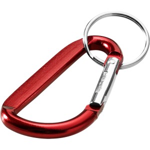 Timor recycled aluminium carabiner keychain, Red (Keychains)