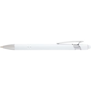 Kish ballpoint pen with silver finish (black ink), White (Metallic pen)