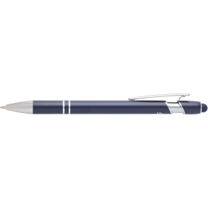 Kish ballpoint pen with silver finish (blue ink), Navy (Metallic pen)