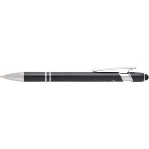 Kish ballpoint pen with silver finish (blue ink), Solid blac (Metallic pen)