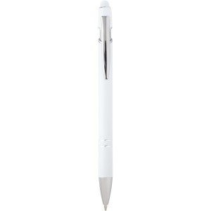 Kish ballpoint pen with silver finish (blue ink), White (Metallic pen)