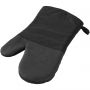 Maya cotton with rubber oven mitt, Shiny black, solid black