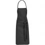 Reeva 100% cotton apron with tie-back closure, solid black