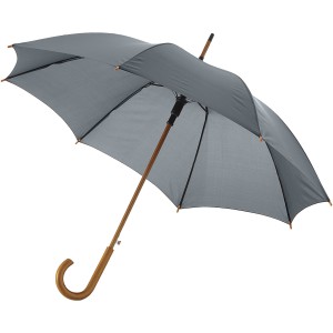Kyle 23" auto open umbrella wooden shaft and handle, Grey