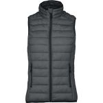 LADIES' LIGHTWEIGHT SLEEVELESS FAKE DOWN JACKET, Marl Dark Grey (KA6114MDG)
