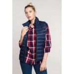 LADIES' LIGHTWEIGHT SLEEVELESS FAKE DOWN JACKET, Navy (KA6114NV)