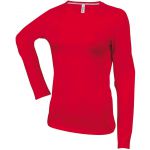 LADIES' LONG-SLEEVED CREW NECK T-SHIRT, Red (KA383RE)